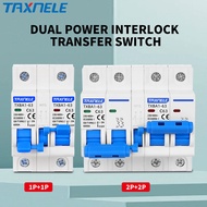1P+1P 2P+2P MTS AC Dual Power Manual Transfer Switch Circuit Breaker Changeover Switch MCB 40A 63A