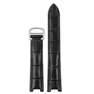 QPDRNC Genuine Leather Watchband Men Women For Cartier PASHA W3108/HPI004 Folding Buckle Concave Str