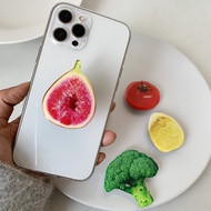 Cute Cartoon 3D Popular Fruit Tomato Vegetable Folding Mobile Phone Grip Stand Holder for IPhone Samsung Huawei Bracket Griptok