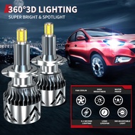 2Pcs Upgrated 4 Sides 9005/HB3/H1/H7/H11/H8/H9/9006/HB4 H4 9012 100W 15000LM CSP Car LED Headlight H