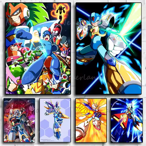 Classic Electronic Games Rockman Megaman X Zero Anime Posters Canvas Painting and Prints Wall Art Pi