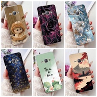 For Samsung J1 2016 Case SM-J120F Clear Aesthetic Cute Cat Fashion Flowers Painted Back Cover For Sa