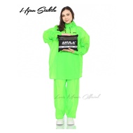 AKULA Jas Hujan Setelan HOODIE Pria Wanita Bahan PVC anti rembes new