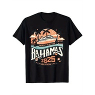 KATUN Bahama 2025 Men's Holiday T-Shirt - Beach Shirt, Black Cotton, Cool Souvenir