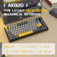 AJAZZ AK820 Pro Tri-Mode Gasket Hot Swap RGB Mechanical Keyboard With Knob For PC Mac AJAZZ AK820 Pr