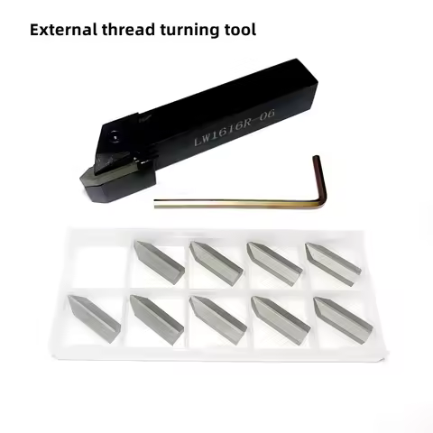 10 pcs Cemented carbide inserts JCL20-120A and 1 pcs LW1616R-06 External thread turning tool