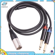 【ouwym9al】Dual 6.35mm 1/4 In to XLR Male Y Splitter Cable,3Pin XLR Male to Dual 6.35mm Plug Audio Mi