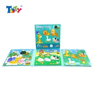 High Quality Magnetic Zoo Puzzle Set for Children - Toty - 3 in 1 - LZ07