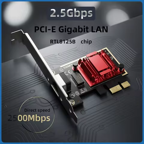 2.5G PCI-E To RJ45 Network Card RTL8125B Chip Gigabit Ethernet PCI Express Network Card 10/100/2500M