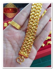 ใหม่ !! สร้อยข้อมือเลทสายนาฬิกา น้ำหนัก 5 บาท  ชุบทองแท้ 24K เคลือบแก้ว