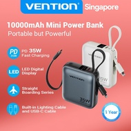Vention 10000mAh 35W PD Mini Fast Charging Power Bank LED Display for Phone/Tablet