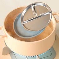 (RSDF) Kids Plates Stainless Steel 2PCS 9 Inch Toddler Divided Plates with Removable Silicone Sleeve