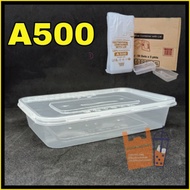 A500 Rectangular Container With Lid 50set±/HY-T1500 50pcs/四方免洗打包盒/500ml Disposable Plastic Box/ Beka