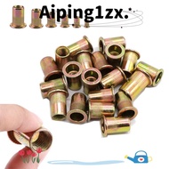 NG1ZX 10pcs Carbon Steel Rivnut, M3 M4 M5 M6 M8 M10 M12 Tool Set Flat Head Rivnut,  Metalworking Acc