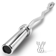 Yes4All Olympic EZ Curl Barbell, 47" Curl Bar 2" Diameter With Spring Collars For Weight Training