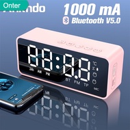 🍃READY STOCK🍃Digital Alarm Clock with Bluetooth Speaker Radio Alarm Clock Dual Alarm Bedside Clock with Snooze FM Radio AUX Function TF Card Support LED Mirror Display