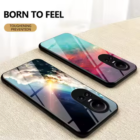 Tempered Glass Back Case For Reno 10 Pro + 9 Pro 8 Lite 8Z 7 7Z 6 5 5z 4 Lite 4Z Find X6 Pro X5 Lite