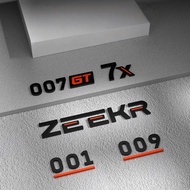 For Zeekr 001 007 009 7X X Car Badge Blackened Tail Logo Sporty Modified Letters Body Decoration Sup