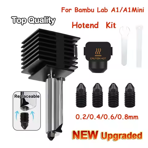For Bambu lab A1 mini Hotend Kit Hardened Steel Nozzle 0.2/0.4/0.6/0.8mm nozzle For Bambu lab A1 Hot