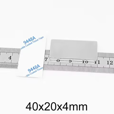 40x20x4mm Block Powerful Strong Magnet With Self - Adhesive Tape 40x20x4 For Home Refrigerators, Off