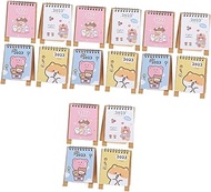 STOBOK 16 Pcs Cute Cartoon Desk Calendar 2023 Desk Calendar Mini Desktop Portable Desk Monthly Desktop Calendar Small Stand up Calendar Weekly Paper Perpetual Calendar Daily Use Office