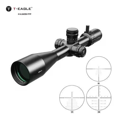 T-Eagle VP 6-24X50 FFP Rifle Scope Red Illuminated Tactical Riflescope Sport Hunting Optics Sight fo