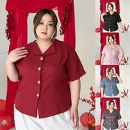 KEMEJA AILEE Bigsize Blouse | Women's Big Size Tops | Big Size Office Shirt | Jumbo Formal Top