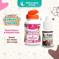 Olive Care Vitamin Kucing Paket SCABIES WAJAH & TELINGA Basmi Scabies Area Wajah dan Telinga Akut