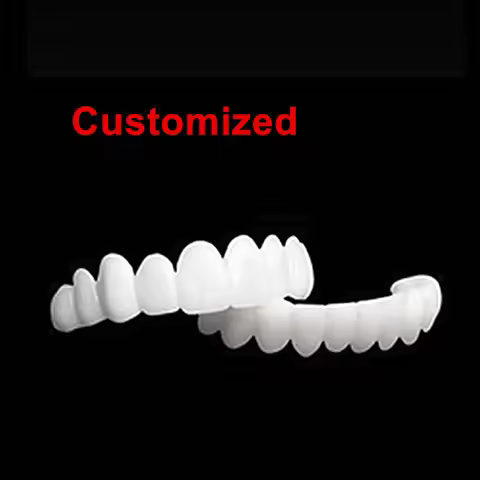 Customized Snap on Smile Dental Upper Lower False Fake Teeth Tooth Cover Smile Veneers Dentures Brac
