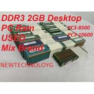 Desktop Ram DDR3 2GB PC3-10600 CPU Ram PC3-12800+ PC Ram 2GB DDR3 2GB PC-8500U Memory Used