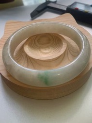 🈹️緬甸天然A貨翡翠 白底青翡翠手鐲 58mm