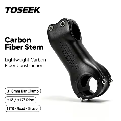 TOSEEK Bicycle Stem Carbon Fiber MTB/Road Bike Stem 6/17 Degree 70-130mm MTB Road Bike Components