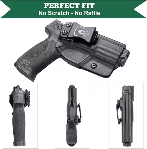 Fit: S&W M&P 9/.40 Compact/Full Size,M&P 9/.40 M2.0 Full Size Pistol,IWB Kydex Holster,Not Fit Shiel