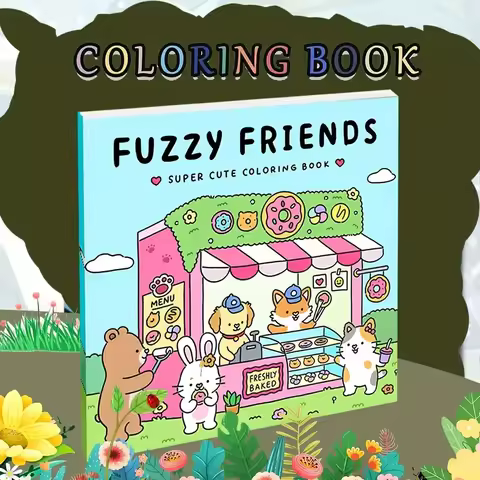 FUZZY HYGGE Bold-easy Patterns Coloring Book for Adults Cute Drawing Book Perfect Gift for Party and