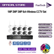 FunTech 8CH Wifi NVR Kit CCTV Outdoor Full HD 720/1080P/1296P IP Camera DVR Kit 8 Channel CCTV Set W