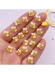 10/30/50 ชิ้น น่ารักและเงา Glitter Bee Art ตกแต่งเล็บ-MINI Vibrant Candy สี-แบนกลับ พลอยเทียม appliq