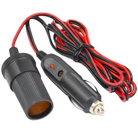 2M/5M Car Socket Power Adapter 12/24V 10A Cigarette Lighter Extension Cord Heavy Duty Extension Cabl