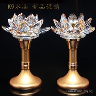 [FREE SHIPPING]❉Colorful lotus lamp, Buddha led long light, imitation crystal glColorful Lotus Lights Buddha Lamp and Worship LampledChangming Lamp Imitation Crystal Colored Glaze Pair Household Plug-in Guanyin God of Wealth Lamp