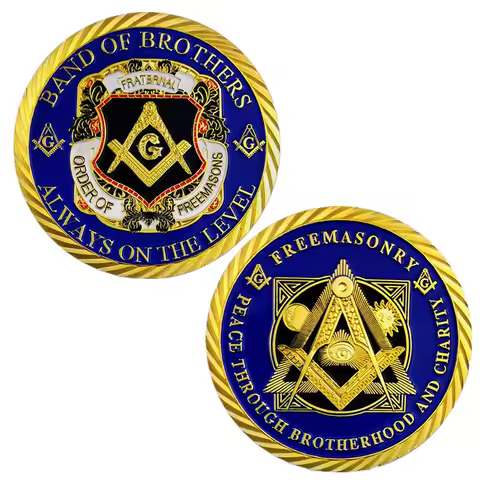 Masonic Challenge Coin Master Mason Freemasonry Brotherhood Commemorative Coin 50x3mm