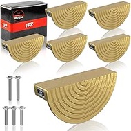 1PZ FR2-CH6 Drawer Handles Brushed Brass Gold 6 Pieces with 64mm Hole Spacing Total Length 74mm with