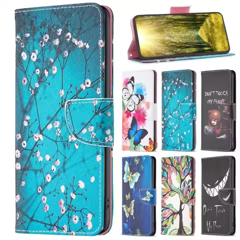 40SE Plum Blossom Case for TCL 40 30 SE TCL40 NxtPaper 502 305 306 405 Fundas Magnetic Painted Flip 