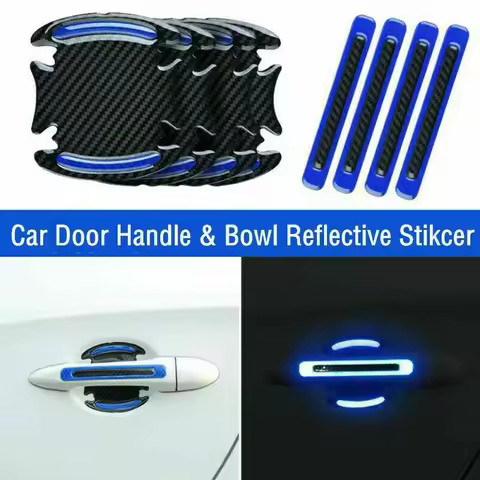 4/8PCS Car Door Handle Reflective Sticker Protection Sticker Door Handle Paint Surface Anti-scratch 