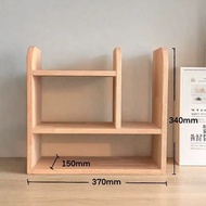 Hyundai 3-Layer Solid Wood Bookshelf Whole Pack E0 Grade Solid Wood Rubber Wood Table Side Storage