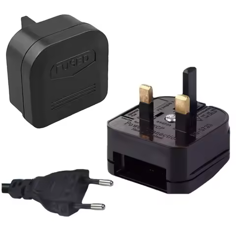 2 Pin EU To 3 Pin UK Plug Adapter With 3A/5A/13A Fuse UK British Electrical Travel Adapter Converter