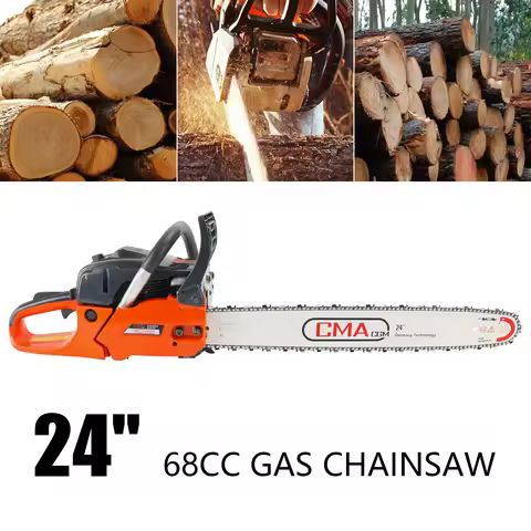 Areyourshop 24" 68CC Gasoline Chainsaw Cutting Wood Gas Sawing Aluminum Crankcase 24 inches Chain Sa