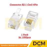 RJ11 Cat3 4pin Modular Connector Telephone Cable Head RJ11 Connector/