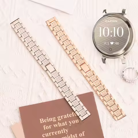 Stainless Steel Metal Diamond Band for Garmin Lily 2 Women Wristband for Garmin Lily 2 Active/Lily 2