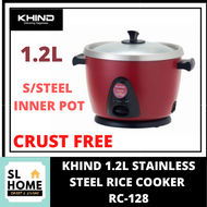 KHIND RC-128M 1.2L ANSHIN RICE COOKER STAINLESS STEEL INNER POT CRUST FREE SERIES