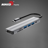 NikkoTech USB-C Type C 4-in-1 5-in-1 7-in-1 Cabled Adapter Docking station Laptop Adapter for use in MacBook iMac Lenovo Fujitsu Dell Universal Mini Dock Compact Design Nikko Group NikkoGroup Nikko