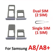 Phone SIM Chip Tray For Samsung Galaxy A8 2018 A530 A530F A8+ A730 A730F Original New Micro SD Card Adapter Holder